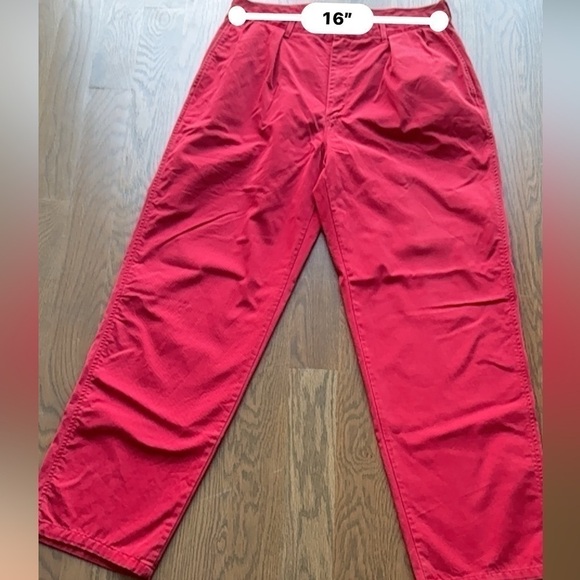 Vintage 80s Polo Ralph Lauren Pleated Pants Mens 36X32 Red 100% Cotton Made USA - Picture 9 of 10